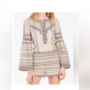 Bohemian Beige and Gray Women's romper from BcbgMaxAzria.